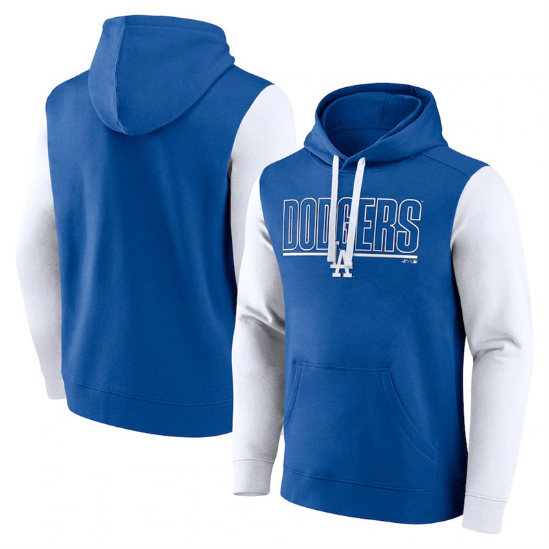 Men's Los Angeles Dodgers Royal Outline Fleece Pullover Hoodie Men's Los Angeles Dodgers Royal Outline Fleece Pullover Hoodie
